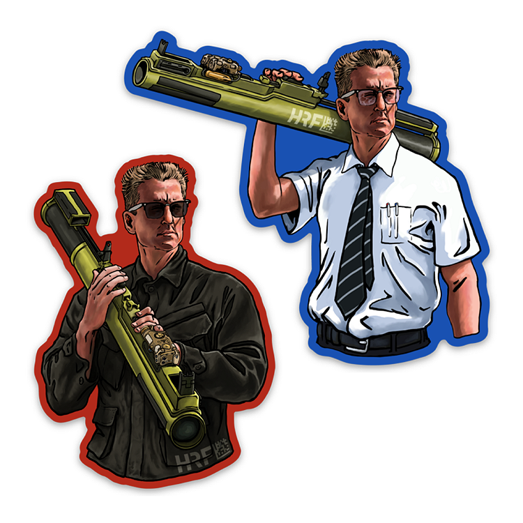 Falling down movie stickers of Michael Douglass